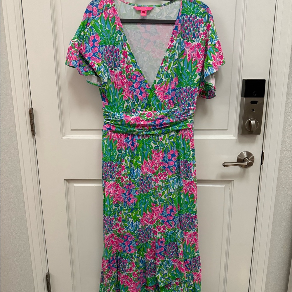 Lilly Pulitzer L Juliet Floral Midi Dress